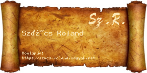 Szűcs Roland névjegykártya