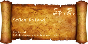 Szűcs Roland névjegykártya