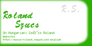 roland szucs business card