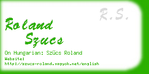 roland szucs business card
